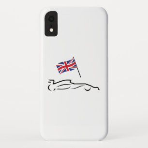 Race Car Line Drawing with British Flag Case-Mate iPhone Case