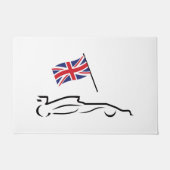 Race Car Line Drawing with British Flag Deurmat (Voorkant)