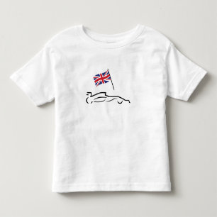Race Car Line Drawing with British Flag Kinder Shirts