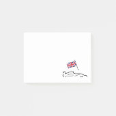 Race Car Line Drawing with British Flag Post-it® Notes (Voorkant)