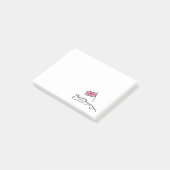 Race Car Line Drawing with British Flag Post-it® Notes (Schuin)