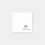 Race Car Line Drawing with British Flag Post-it® Notes (Voorkant)