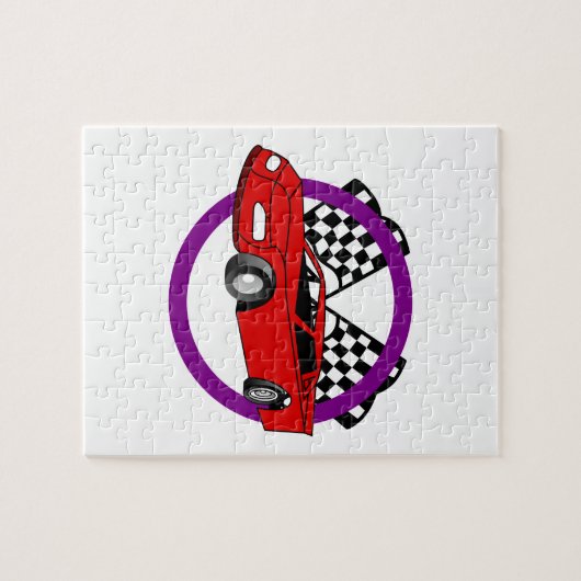 Race Car Logo Legpuzzel (Horizontaal)