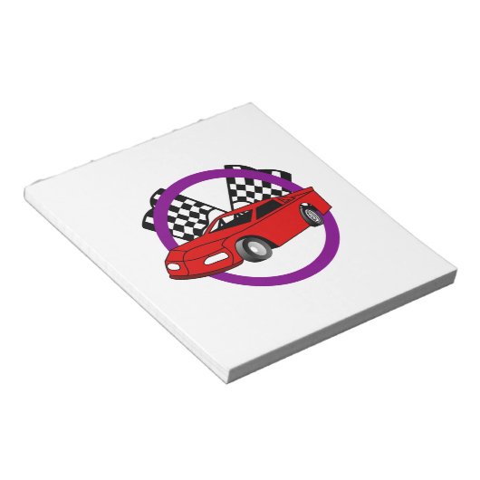 Race Car Logo Notitieblok (Schuin)