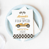 Race Car Made Four Speed Birthday Uitnodiging
