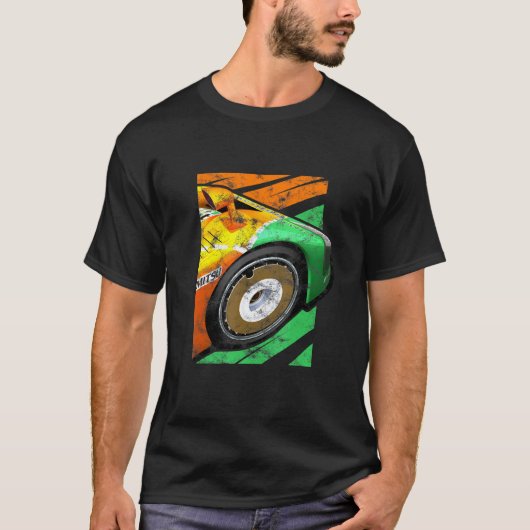  Race Car Old School 90s 80s Racing Livery T-shirt (Voorkant)