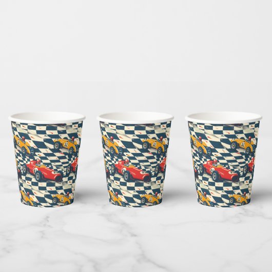 Race Car Paper Cups Birthday Party Papieren Bekers (Multi)
