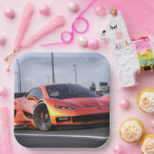 Race Car Papieren Bordje (Feest)
