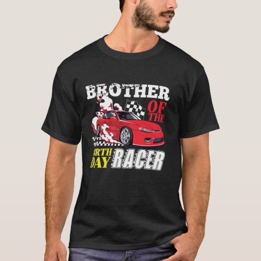 Race Car Party Brother of the Birthday Racer Racin T-shirt (Voorkant)