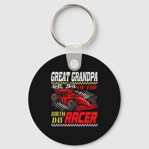Race Car Party Grootvader van de Verjaardag Racer Sleutelhanger