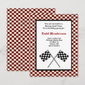 Race Car Party-uitnodiging Kaart (Voorkant / Achterkant)