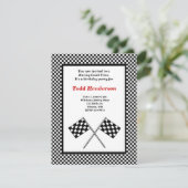 Race Car Party-uitnodiging Kaart (Staand voorkant)