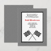 Race Car Party-uitnodiging Kaart (Voorkant / Achterkant)