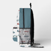  Race Car Pattern Boy White Bedrukte Rugzak (Rechts)