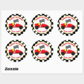 Race Car Personalized Birthday Party Stickers (Vel)