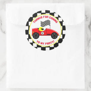 Race Car Personalized Birthday Party Stickers