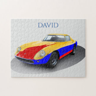 RACE CAR PUZZLE. Persoonlijke naam. Legpuzzel