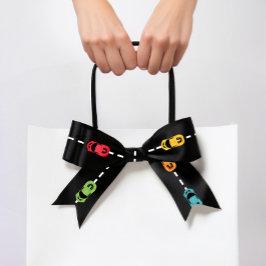 Race Car Race Track Zwart Satijnen Lint