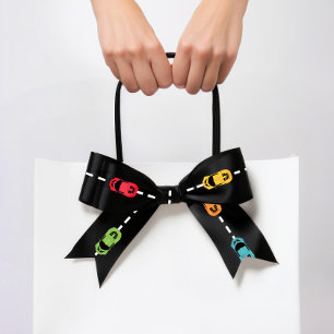 Race Car Race Track Zwart Satijnen Lint