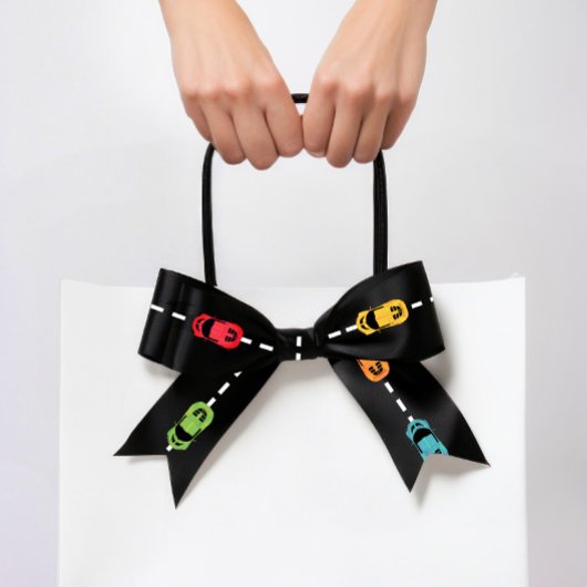 Race Car Race Track Zwart Satijnen Lint