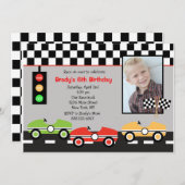 Race Car Racecar Brithday Boys Kaart (Voorkant / Achterkant)