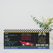 Race Car Racer Birthday Uitnodiging (Staand voorkant)