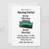 Race Car Racer Racing Party Kaart (Voorkant)