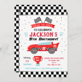 Race Car Racer Verjaardagsfeestje Uitnodigingen (Voorkant / Achterkant)