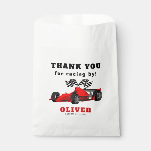 Race Car Racing Birthday Party Favor Bag Bedankzakje (Voorkant)