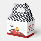 Race Car Racing Birthday Party Gecontkerkeerd Bedankdoosjes (Achterkant)