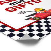 Race Car Racing Boy Birthday-kaarten en cadeautjes Poster (Hoek)
