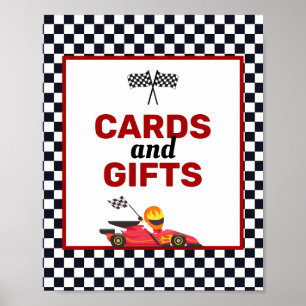 Race Car Racing Boy Birthday-kaarten en cadeautjes Poster