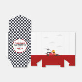 Race Car Racing Boy Birthday Party Checkered Bedankdoosjes (Uitgevouwen)