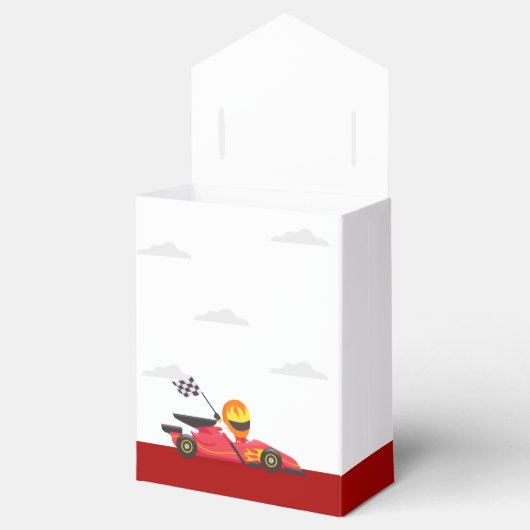 Race Car Racing Boy Birthday Party Checkered Bedankdoosjes (Geopend)