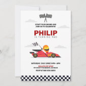 Race Car Racing Boy Birthday Party Kaart (Voorkant)