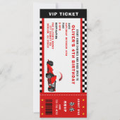 Race Car Racing Boy Birthday Party Ticket Kaart (Voorkant)