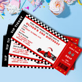Race Car Racing Boy Birthday Party Ticket Kaart