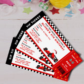 Race Car Racing Boy Birthday Party Ticket Kaart