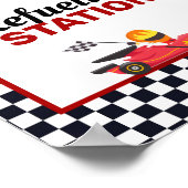 Race Car Racing Boy Birthday tankstation Poster (Hoek)