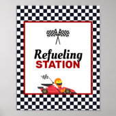 Race Car Racing Boy Birthday tankstation Poster (Voorkant)