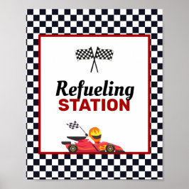 Race Car Racing Boy Birthday tankstation Poster