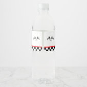 Race Car Racing Gepersonaliseerde Verjaardag Party Waterfles Etiket (Achterkant)