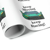 Race Car Racing Racer Verjaardag Cadeaupapier (Rol Hoek)