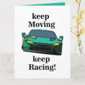 Race Car Racing Racer Verjaardag Kaart (Gele Bloem)