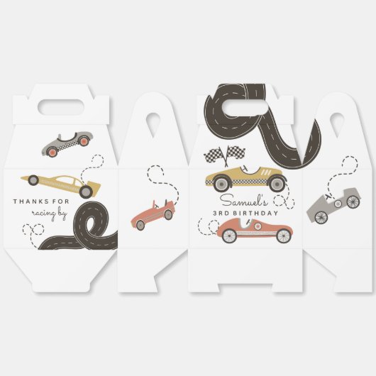 Race Car Racing Theme Party Boxes Bedankdoosjes (Ongevouwen)