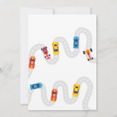 Race Car Rally Birthday Party Kaart (Achterkant)