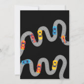 Race Car Rally Birthday Party Kaart (Achterkant)