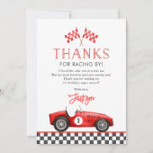 Race Car Red Racing Boy 1e verjaardag Bedankkaart (Voorkant)