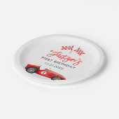 Race Car Red Racing Boy 1e verjaardag Papieren Bordje (Gekanteld)