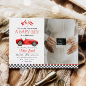Race Car Red Racing Boy Baby shower Foto Kaart
